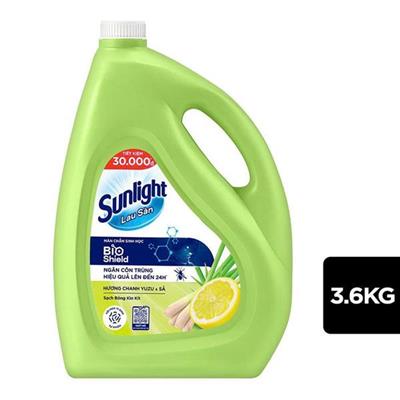 Nước Lau Sàn Sunlight BIOSHIELD HƯƠNG CHANH YUZU VÀ SẢ Can 3.6kg