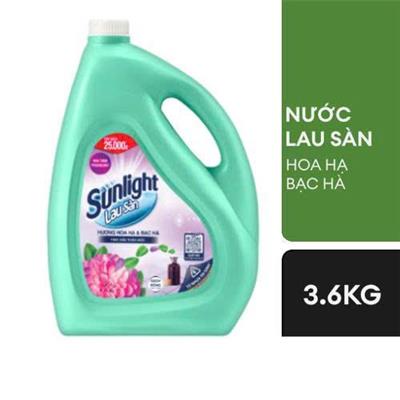 Nước Lau Sàn Sunlight Thảo Mộc HƯƠNG HOA HẠ VÀ BẠC HÀ Can 3.6kg