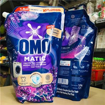 TÚI Nước Giặt Omo Matic CỬA TRƯỚC Hương Hoa Oải Hương Thư Thái 1.8 Kg  TUI Nuoc Giat Omo Matic CUA TRUOC Huong Hoa Oai Huong Thu Thai 1.8 Kg