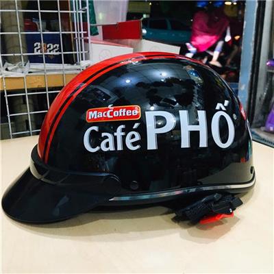 Nón Bảo Hiểm Nửa Đầu CAFE PHỐ Size M Màu ĐEN PHỐI ĐỎ