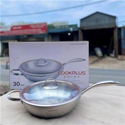Chảo Xào Sâu Lòng INOX COOKPLUS LOCK&LOCK 30CM  Chao Xao Sau Long INOX COOKPLUS LOCK&LOCK 30CM