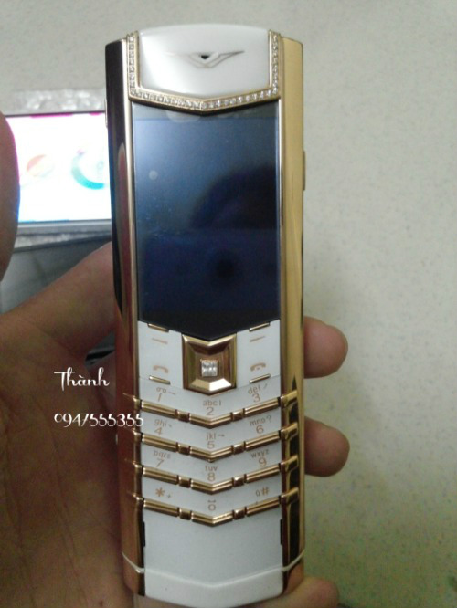 Ban Vertu Signature S Pure White Red Gold Diamond Fake