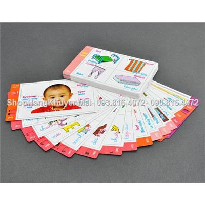 Bộ 35 flash cards song ngữ 2 mặt (# 70 trang) kiến thức tổng quát cho bé